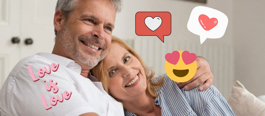 coppia di cinquantenni innamorati